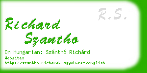 richard szantho business card